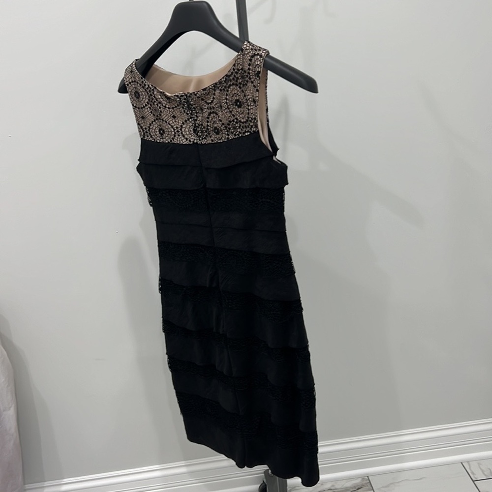 Evening dress. Black and cream.